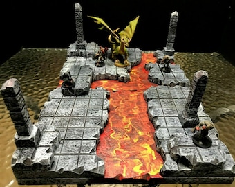Dungeon Big Lava Ruin Set 28mm terrain warhammer Dungeons & Dragons Pathfinder 40k warhammer