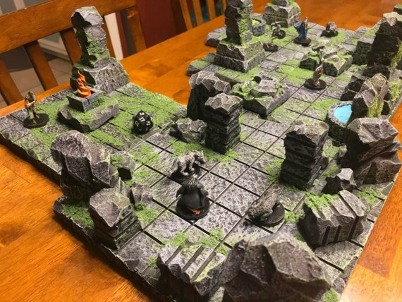 DCD Squire Dungeon Terrain – 51 Pièces De Murs, Portes, Escaliers, Couverture 1,4 M², Compatible DND, Pathfinder