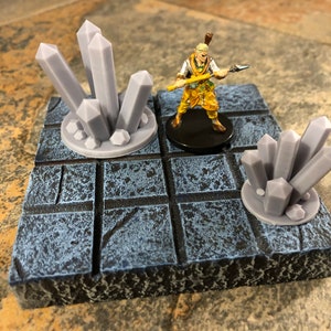 Crystal Clusters - Set 6 | 28mm Dungeons and Dragons Terrain | DnD Terrain