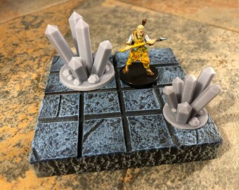 Crystal Clusters - Set 6 | 28mm Dungeons and Dragons Terrain | DnD Terrain