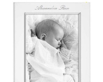 Weston Silver Picture Frame Holds 4"x6" Photo Personalized Wedding Anniversary Baby Graduation Friendship Keepsake Gift Free Engraving