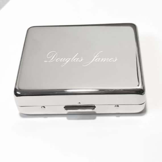 Silver Pill Box Personalized 7-day Pill Organizer 8 Lidded Plastic
