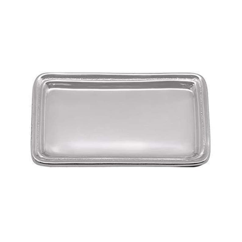 Classic Tray Small Rectangular Brilliant Polished Silver Metal Etsy