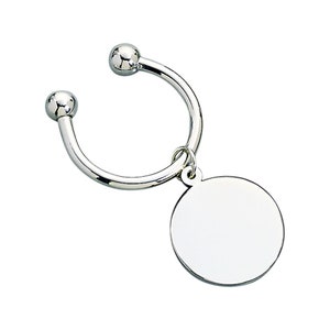 Round Tag Key Ring Silver Non Tarnishing Personalized Free Engraving Classic Gift Wedding Bridesmaids Graduation Keepsake Sweet 16 Birthday