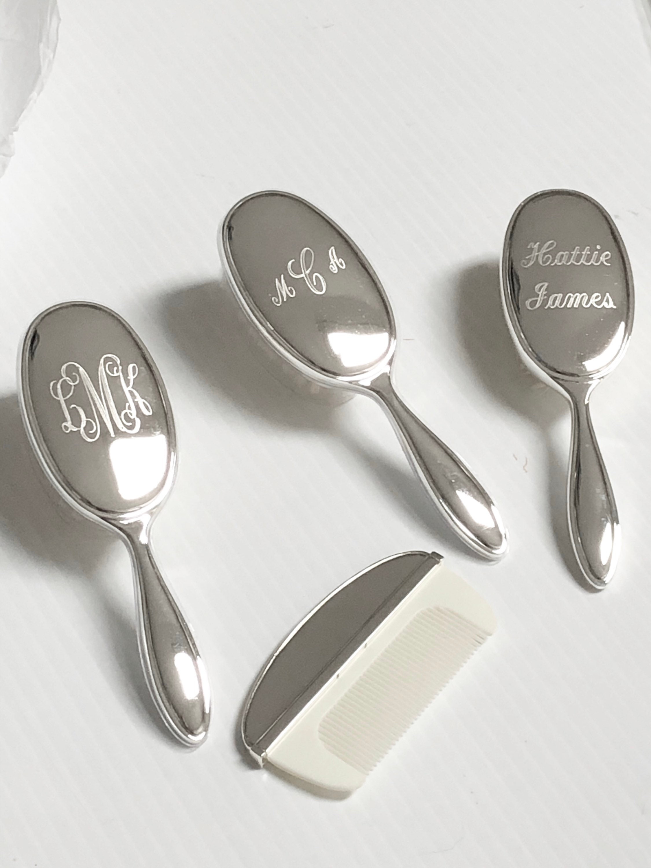 Baby Girl’s Silver Brush and Comb Set Personalized Free Engraving