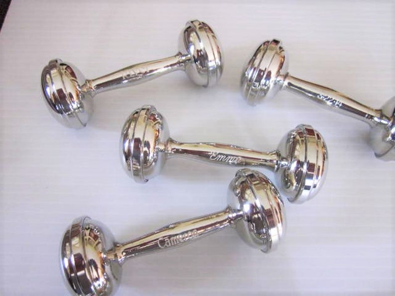 America Pewter Baby Barbell Rattle Personalized Free Engraving Etsy