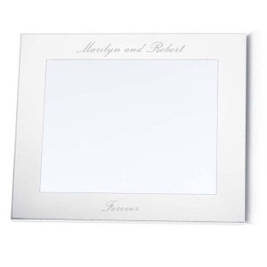 Classic Silver Picture Frame Holds 8&quot;x10&quot; Photo Personalized Wedding Anniversary Baby Graduation Friendship Keepsake Gift Free Engraving