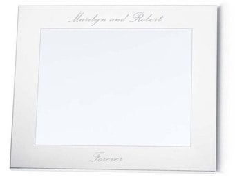 Classic Silver Picture Frame Holds 8"x10" Photo Personalized Wedding Anniversary Baby Graduation Friendship Keepsake Gift Free Engraving