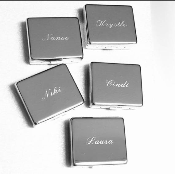 Silver Pill Box Personalized 7-day Pill Organizer 8 Lidded Plastic
