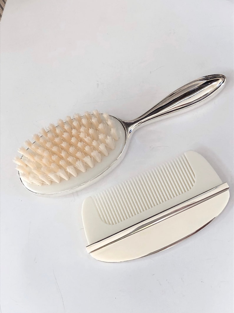Baby Girls Silver Brush and Comb Set Personalized Free Etsy