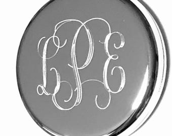 Silver Round Mirror Compact Perfect Keepsake Purse Mirror Birthday Sweet 16 Graduation Bridesmaid Gift Personalized Free Engraving