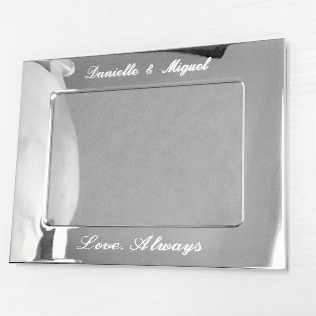 Classic Silver Picture Frame Holds 5x7 Photo Personalized Wedding
