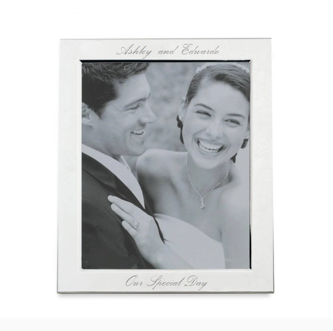 Weston Silver Picture Frame Holds 8x10 Photo Personalized Wedding