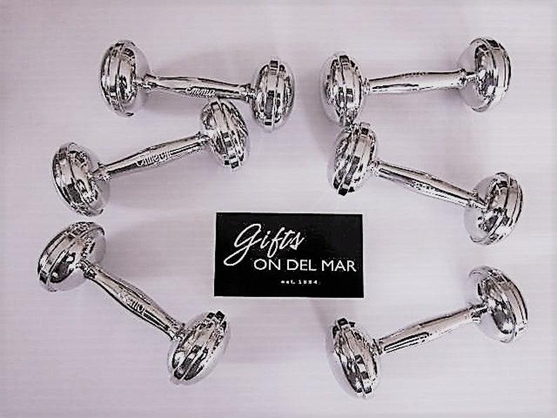 America Pewter Baby Barbell Rattle Personalized Free Engraving Keepsake ...