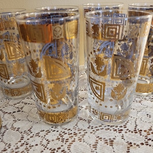 Vintage, Antique, Culver, 22kt Gold Barware set, Coronet Pattern
