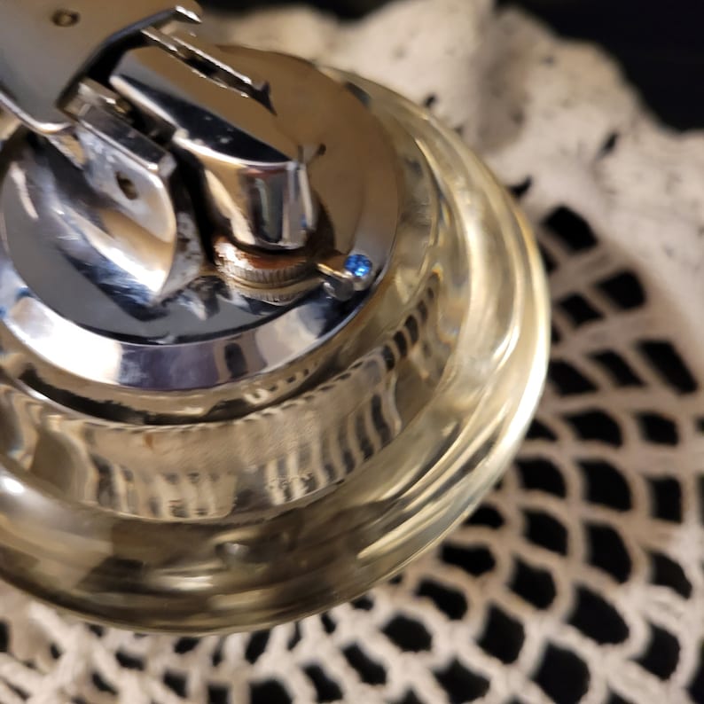 Mcm Glass and Chrome Table Lighter Etsy