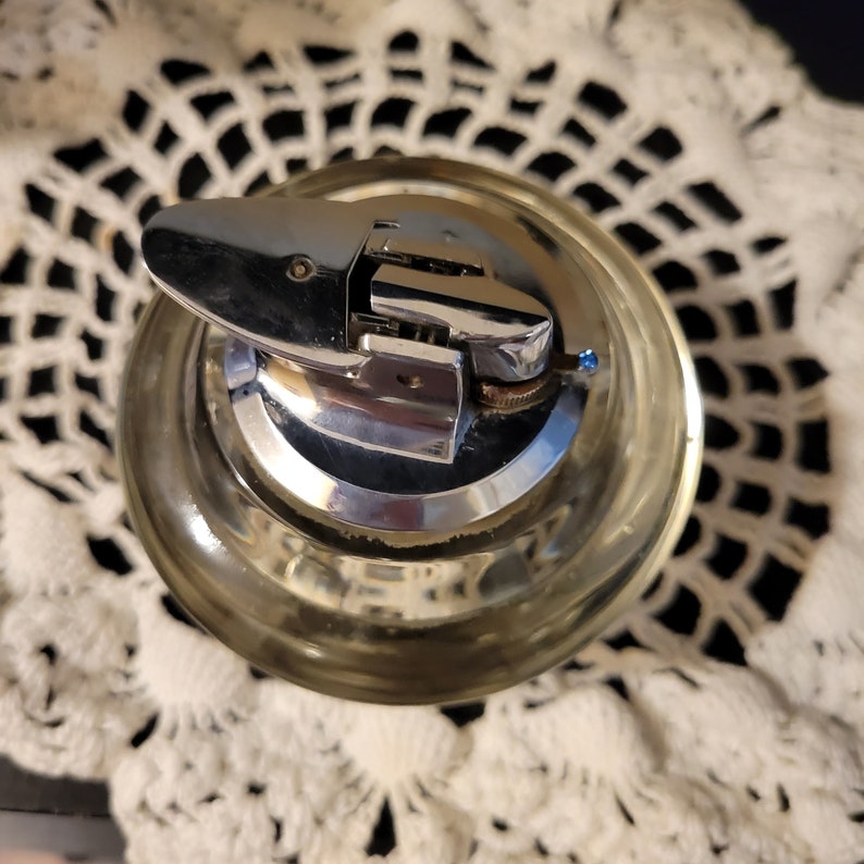 Mcm Glass and Chrome Table Lighter Etsy