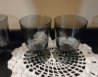 MCM Vintage Barware Dark Grey glassware set of 4