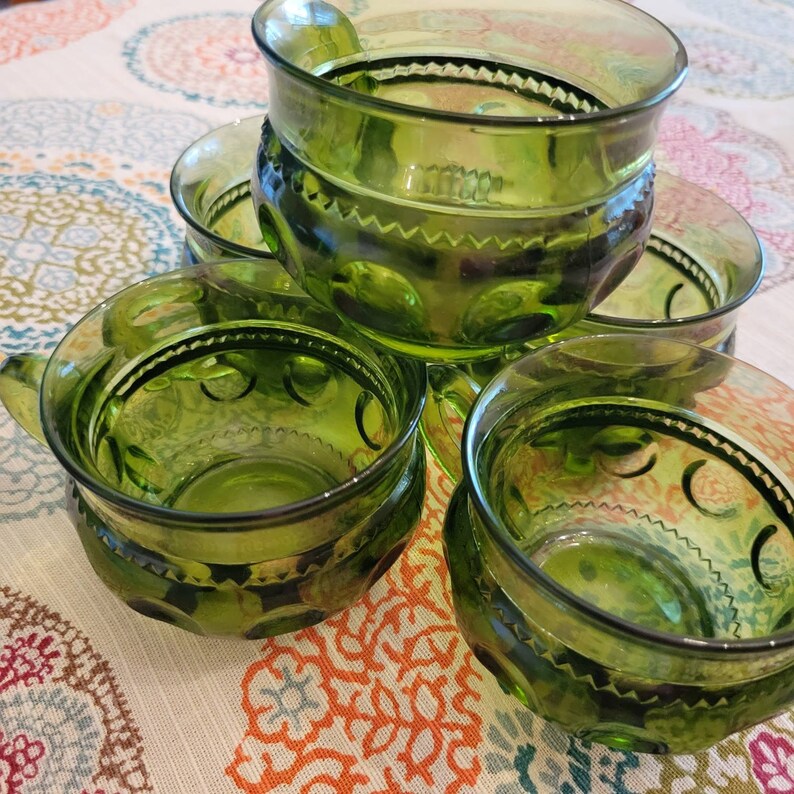 Set of Vintage Indiana Glass Kings Crown Cups Etsy