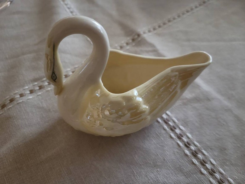 Beautiful Belleek Swan Trinket Dish Etsy