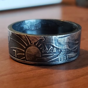 American Silver Eagle Ring - Silver Dollar Ring - Silver Coin Ring - Silver Mens Ring