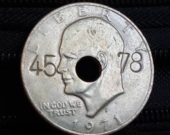 Eisenhower Dollar Münze - 45 RPM Schallplattenadapter - Plattenspieler - 7" Schallplattenadapter - Vinyl Adapter