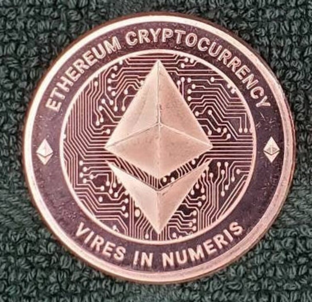 Copper Ethereum Round Copper Crypto Copper ETH Collectable Round Pocket