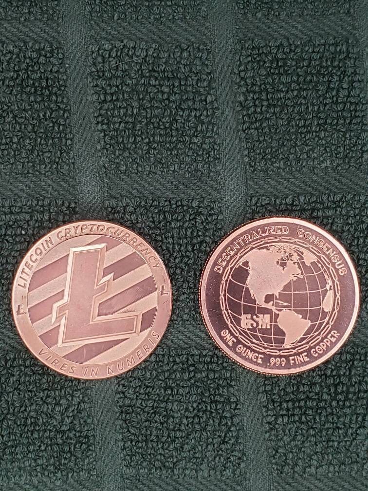 Copper Litecoin Round Copper Crypto Copper Litecoin Etsy UK