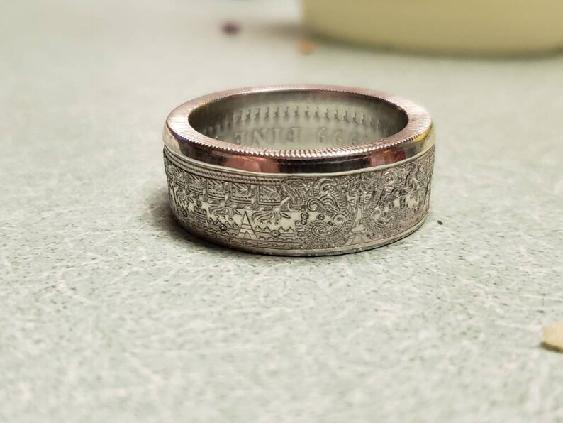 Silver Aztec Calendar Ring Silver Coin Ring Silver Mexican Etsy Silver Aztec Calendar Ring Silver Coin Ring Silver Mexican Etsy