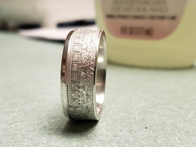 Silver Aztec Calendar Ring Silver Coin Ring Silver Mexican Etsy Silver Aztec Calendar Ring Silver Coin Ring Silver Mexican Etsy