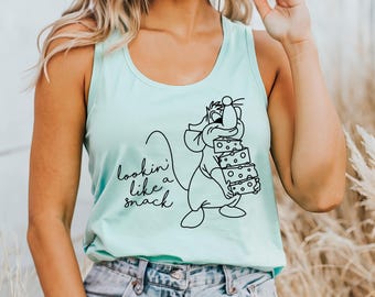 Lookin like a snack T-Shirt, Cinderella Gus Gus Tee Racerback Muscle Tank Top, Disney World Sidekicks, Main Street Princess, Screen Print T