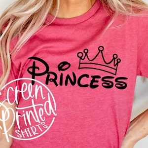 Disney World Princess T Shirt, Mommy Sister Baby Disneyland Matching Vacation Cinderella Aurora Belle Jasmine Birthday Party Screen Print