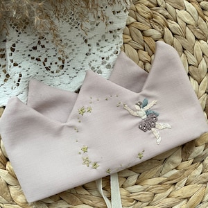 Birthday crown, fabric crown, roleplay, hand embroidery, fairy, stars