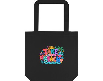 Take Me to the Beach Canvas Tote, Beach Lover Gift Bag