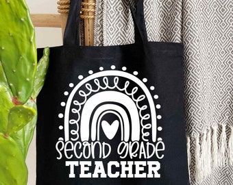 Second Grade Teacher Teacher's 100% Cotton Tote Bags, Teachers Bags, Teacher Appreciation Gift, Gift For Teachers