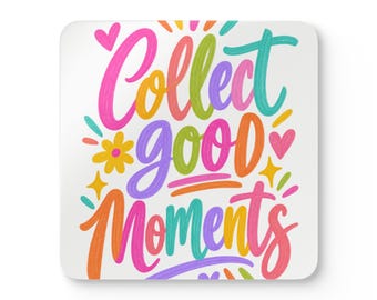 Collect Good Moments Cork Coaster Set, Positive Quote Home Gift