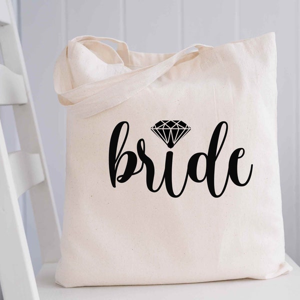 Bride Tote Bag, Bachelorette Bags, Bridesmaid Tote, Bride Gift, 100% Cotton Tote Bag, Reusable Bag, Eco Friendly Gift, Bride Tote Bag