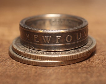 Newfoundland Ring Silver 50 Cent Coin Ring