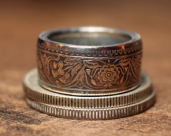 India Coin Ring Silver Indian 1 Rupee