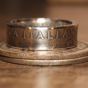 Italy Silver Coin Ring Vintage Italian