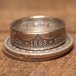 Chicago Coin Ring Silver Columbian Exposition 1893