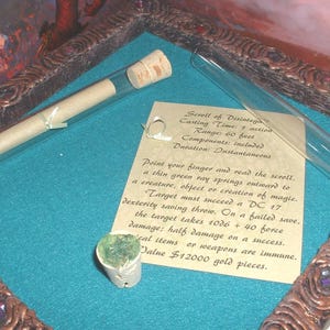Disintegrate Spell Scroll: 5e Artisan Parchment in Glass Vial