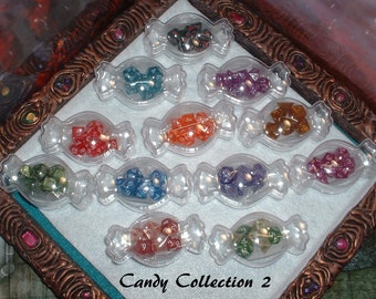 Scented Tiny Polyhedral Dice - Candy Shop Collection Resin Dice with Storage Vault for TTRPG, DnD, Pathfinder, Fantasy Age, Starfinder Games
