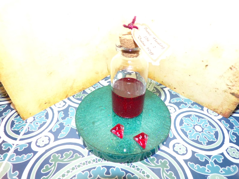 10 mm D4 genezingsdrankdobbelstenenset met glazen bewaarfles afbeelding 3