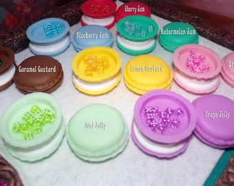 Juego de dados D6 diminutos con aroma dulce y bóveda de almacenamiento de macarrones