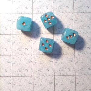 Whimsical Ethereal - Single 15mm Resin D6 with Copper Heart Pips image 2