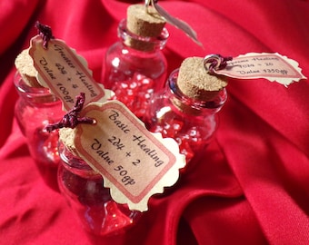 Juego de dados de poción curativa D4 de 10 mm con botella de vidrio