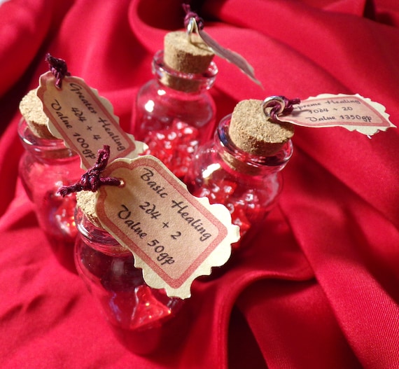 10mm D4 Healing Potion Dice Set w/Glass Storage Bottle