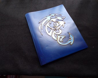 Folder - Blue Artisan Sculpted & Hand Painted Expandable with 3-prong spine, two pockets