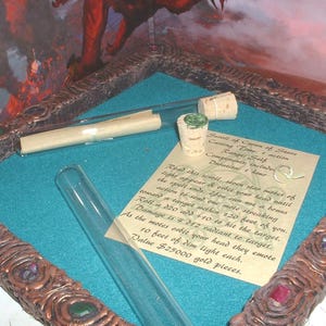 Crown of Stars Spell Scroll: 5e Role Play Parchment in Glass Vial